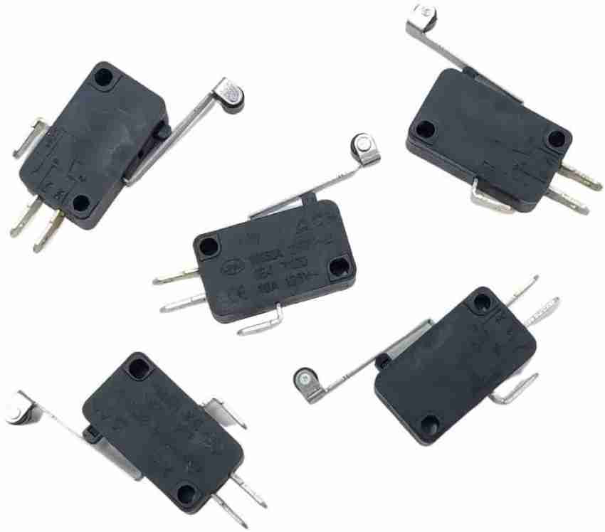 Electronic Spices 10pcs 3Pin Momentary Roller Lever Arm Micro Limit Switch  AC 250V 5A SPDT Electronic Components Electronic Hobby Kit