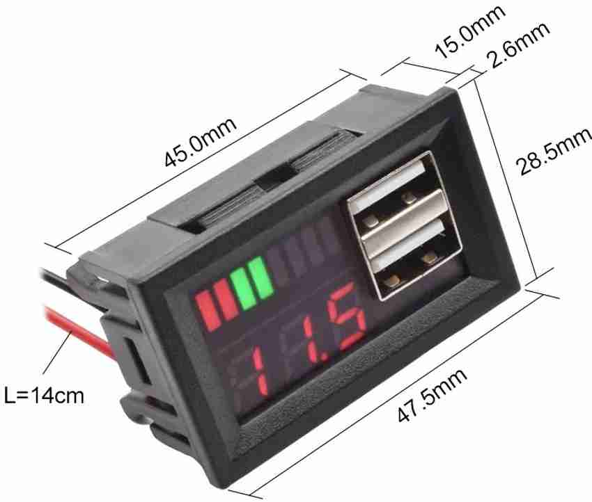 Car cigarette lighter online battery voltage meter