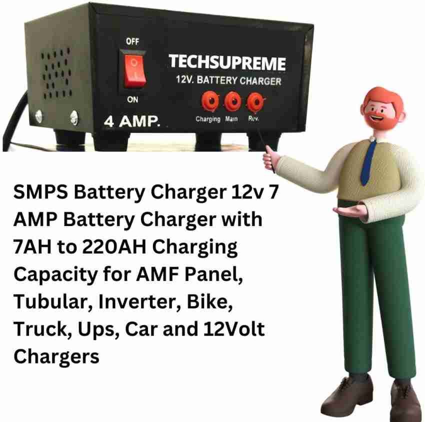 TechSupreme Battery Charger 12v 7 AMP Battery Charger with 7AH to