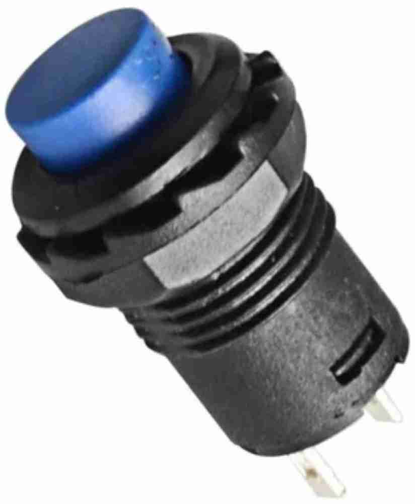 SHOKITECH Blue R13 502 12MM 2PIN Momentary Self Reset Round Cap