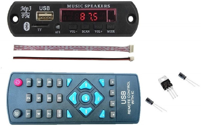 ERH India Bluetooth Fm AUX Card MP3 Remote and Voltage Regulator