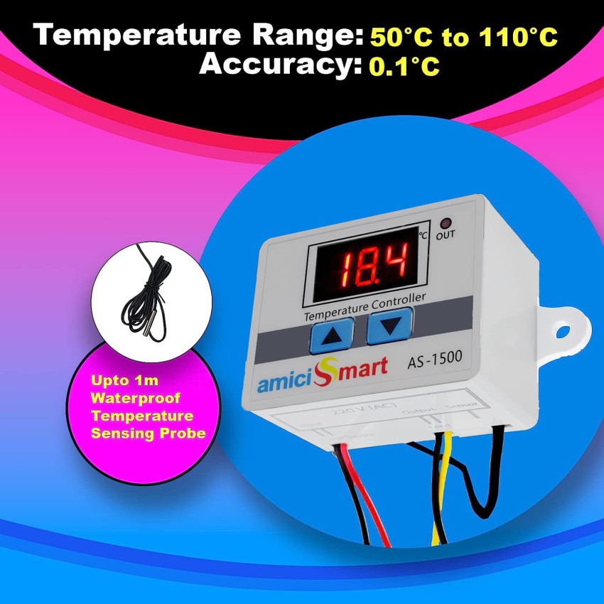amiciSmart AC 220V 1500W Temperature Controller Switch Temperature