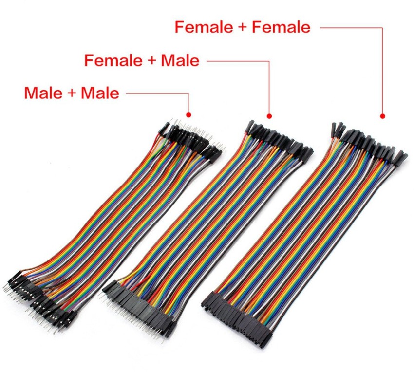 Estallion 120 Pieces Jumper Wire Set 40 M-M, 40 M-F, 40 F-F Breadboard Wires  Jumper Cables Power Supply Electronic Hobby Kit Price in India - Buy  Estallion 120 Pieces Jumper Wire Set 40 M-M