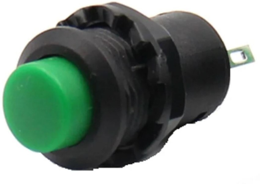 SHOKITECH Green R13 502 12MM 2PIN Momentary Self Reset Round Cap