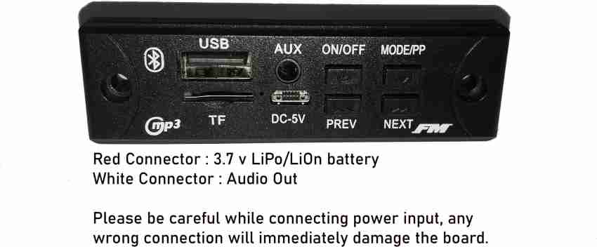 Diycart Mono Bluetooth FM USB AUX Card MP3 Audio Player