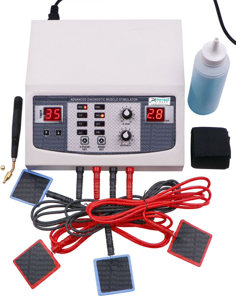 Physiotrack Muscle Stimulator 4 Channel with 4 Pin Electrotherapy Machine for Physiotherapy 4 Channel with Timer electric Muscle stimulator Machine MS 10 Muscle stimulator 4 Channel Physiotherapy Phys...
