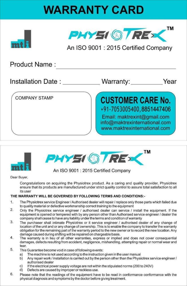  PHYSIOTREX® Physiotherapy Equipment Electrotherapy