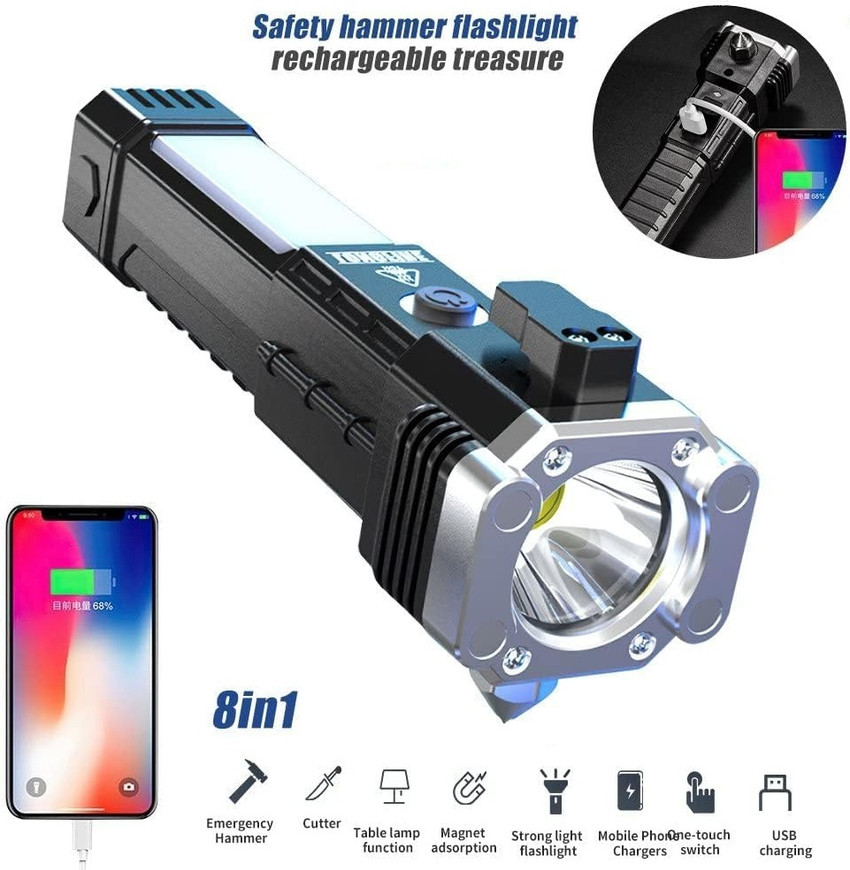 Leemoza Pro Ultra Bright Rechargeable LED Flashlight Torch Waterproof Emergency Tool 5 hrs Torch Emergency Light