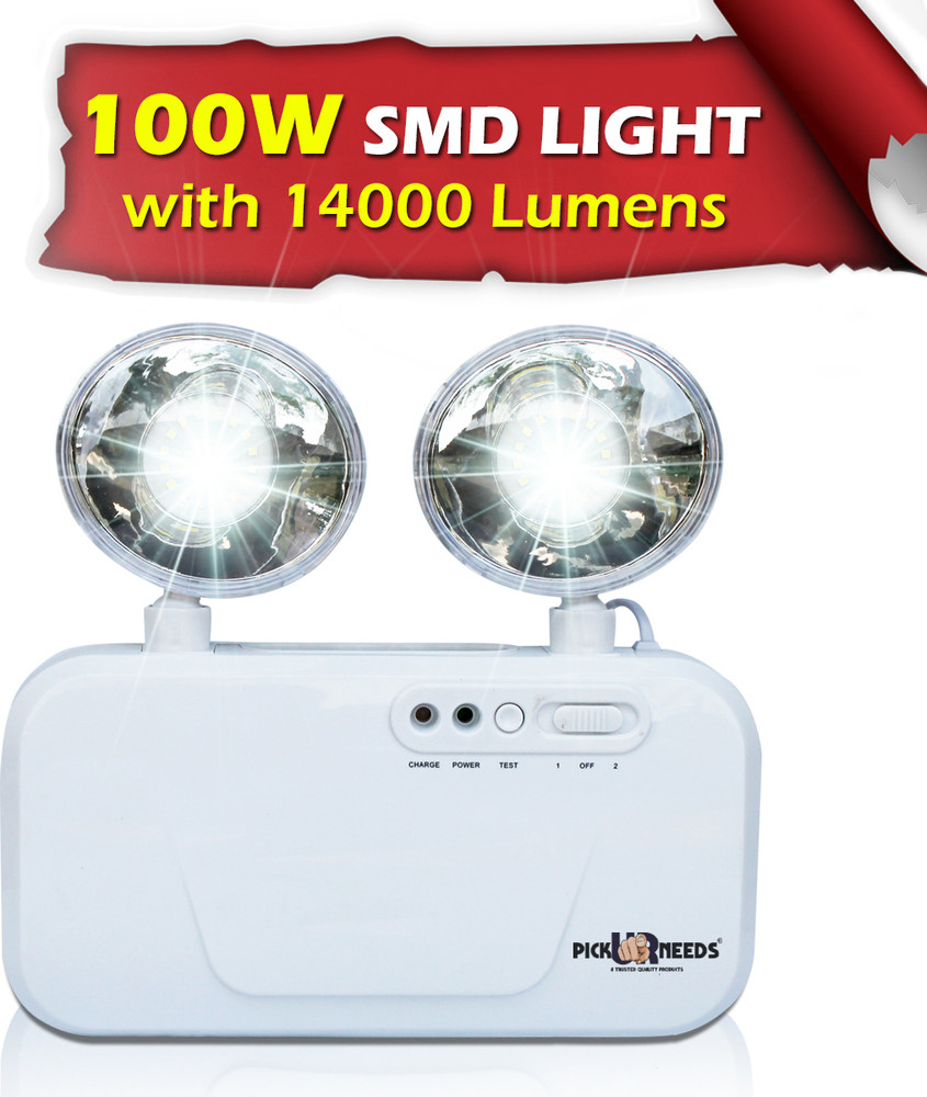 Daily Needs Shop LED Wall Mounted Auto Cut System with Twin Spot for Commercial 14000 Lumens 8 hrs Flood Lamp Emergency Light