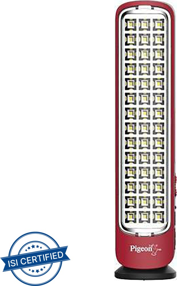 Buy Pigeon ABS Plastic Red Capella LED Rechargeable Emergency Lamp with  3200mAh Battery Online At Price ₹1047