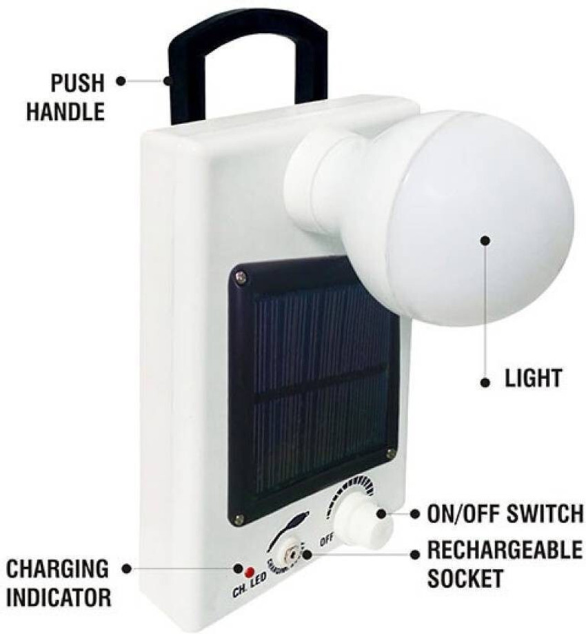 GLOWISH SOLAR RECHARGEABLE BATTERY ULTRA BRIGHT PORTABLE LED 2