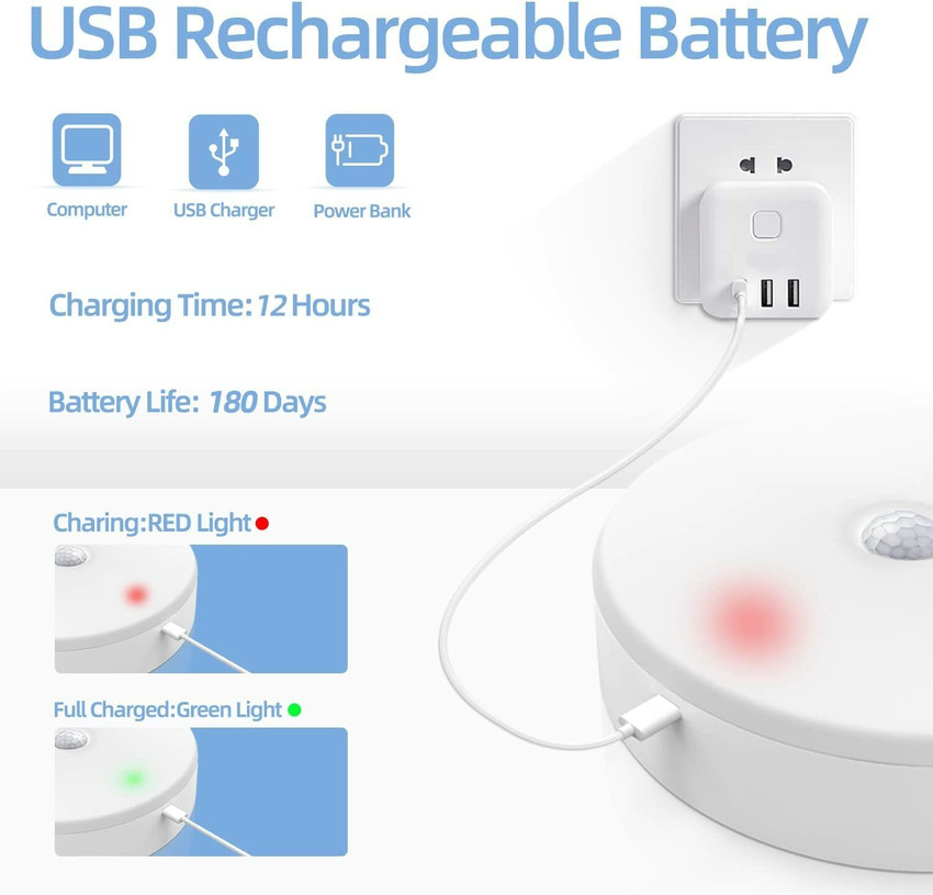 Usb rechargeable motion on sale sensor light