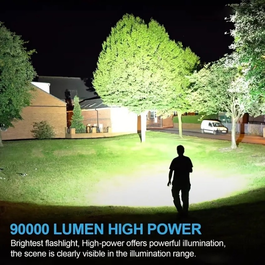 Rechargeable Spotlight Torch High Lumen, 100000 Lumen Super Bright