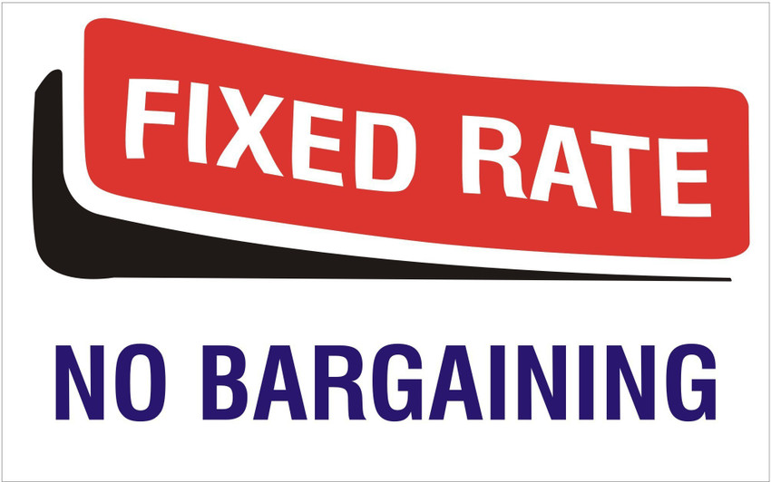 signEver Fixed Rate No Bargaining Sign Board For Factory Lodges