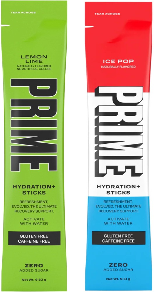 Prime Hydration+ Powder Drink Mix 6 Sticks Ice Pop Flavor Logan Paul KSI