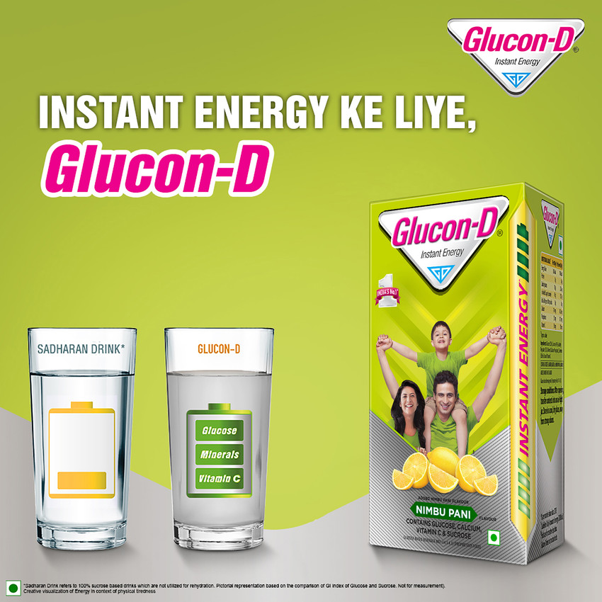 GLUCOND Nimbu Pani Glucose Powder, Refill Energy Drink, 56 OFF