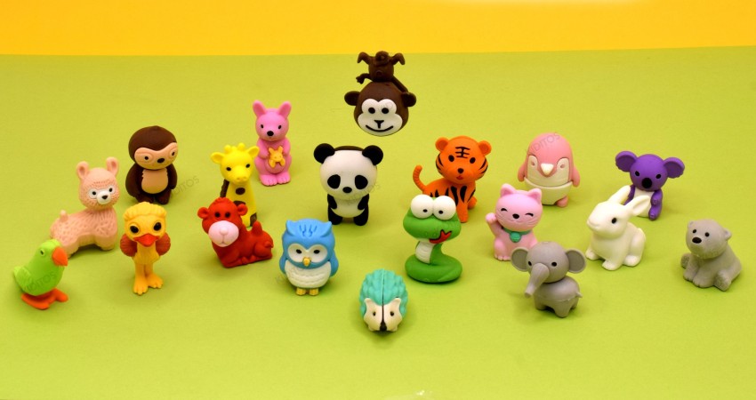 Cartoon Trolley Erasers: A Playful Set of 2 Erasers for Kids – Kidospark
