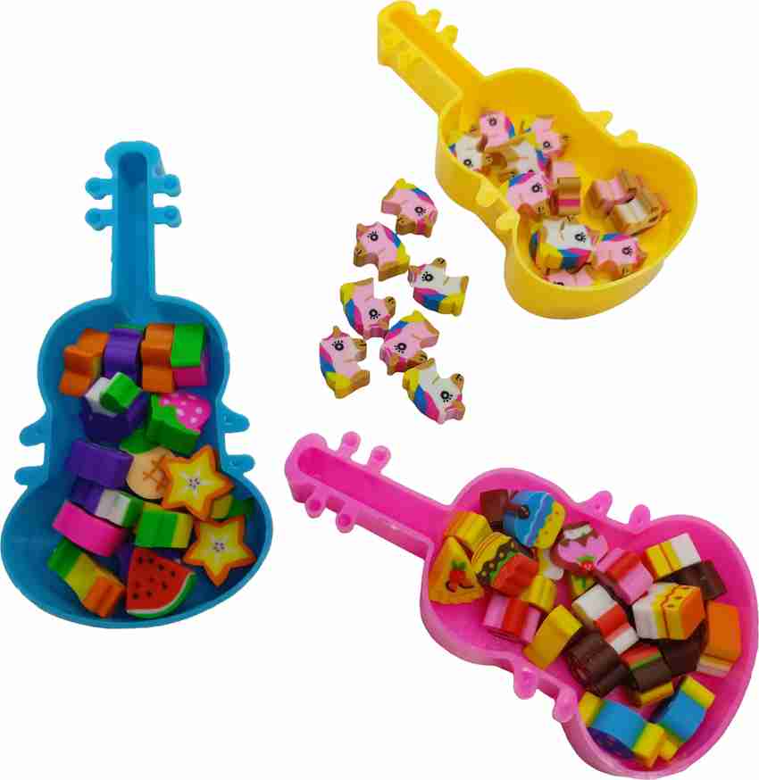 Dheera Guitar Case Eraser For Kids Girls Boys Gift Purpose Cartoon Small Erasers Non Toxic Eraser Guitar Eraser Flipkart