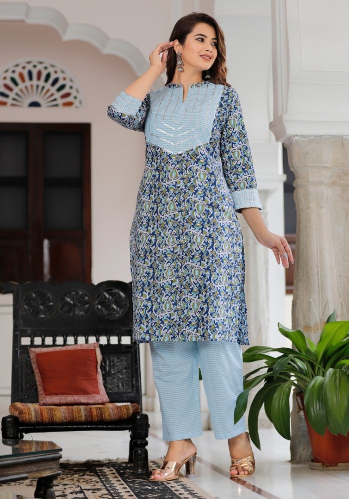 Cotton Kurti And Pant Set, 59% OFF