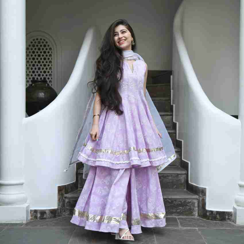 Short anarkali clearance with palazzo