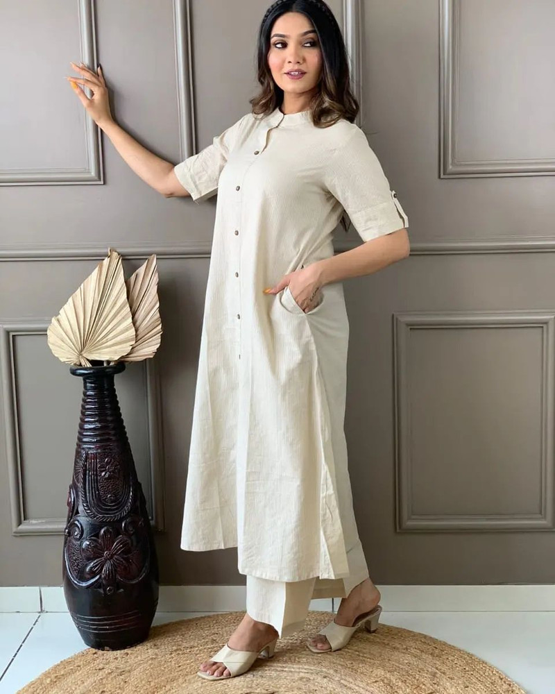 Khadi cotton kurta for ladies clearance