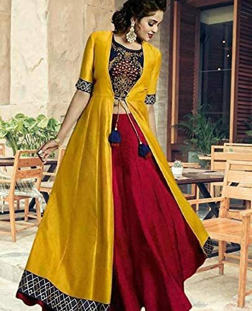 Long skirt with crop top and jacket flipkart best sale