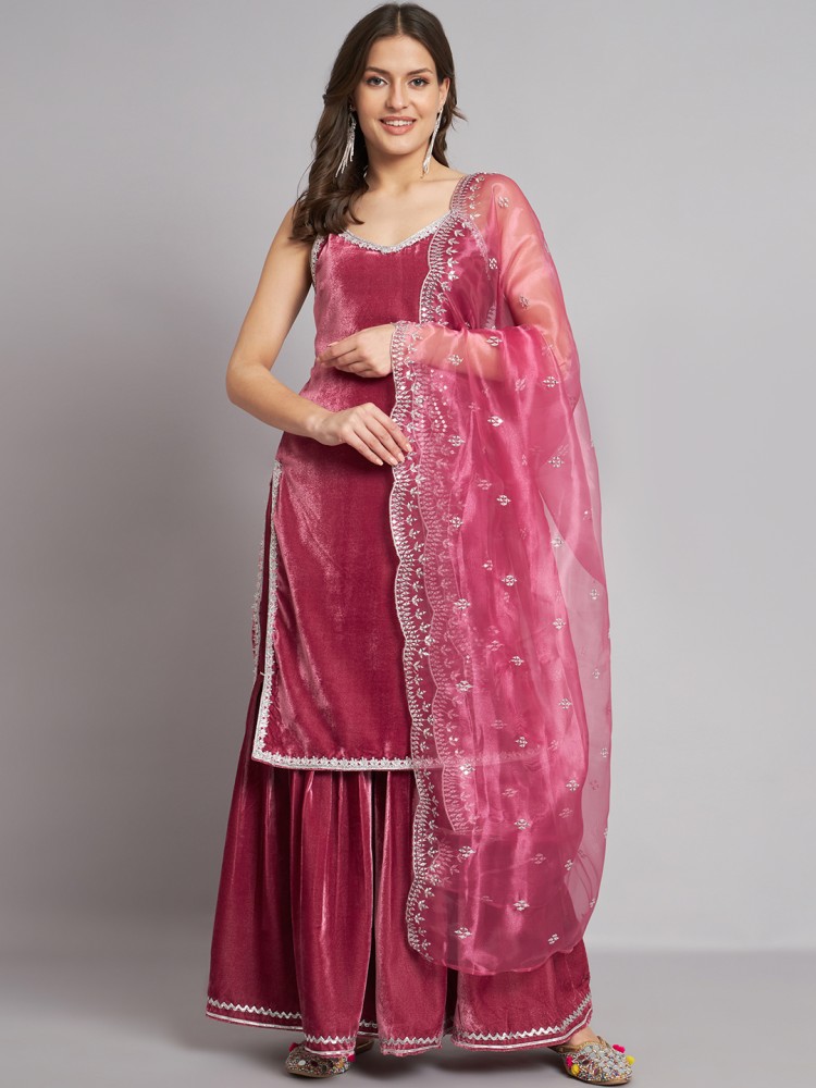 Buy Pink Kurta Suit Sets for Women by BLACK SCISSOR Online