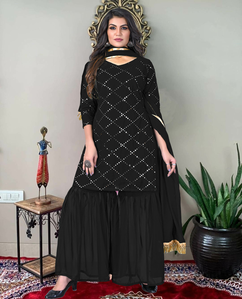 KRULRIN Embroidered Kurta Sharara Dupatta Set Buy KRULRIN Embroidered Kurta Sharara Dupatta Set Online at Best Prices in India Flipkart