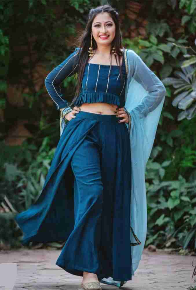 Crop top and sale pant set ethnic