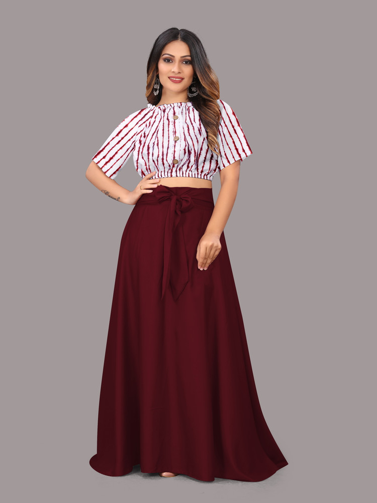 okf Women Crop Top Skirt Set Buy okf Women Crop Top Skirt Set Online at Best Prices in India Flipkart