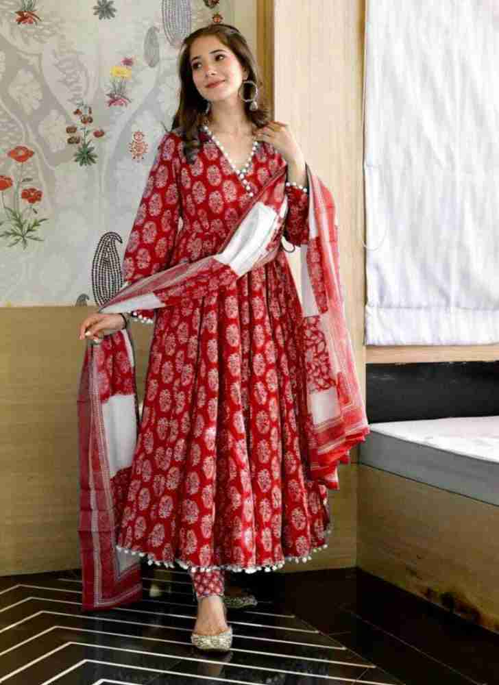 Printed anarkali kurti shop