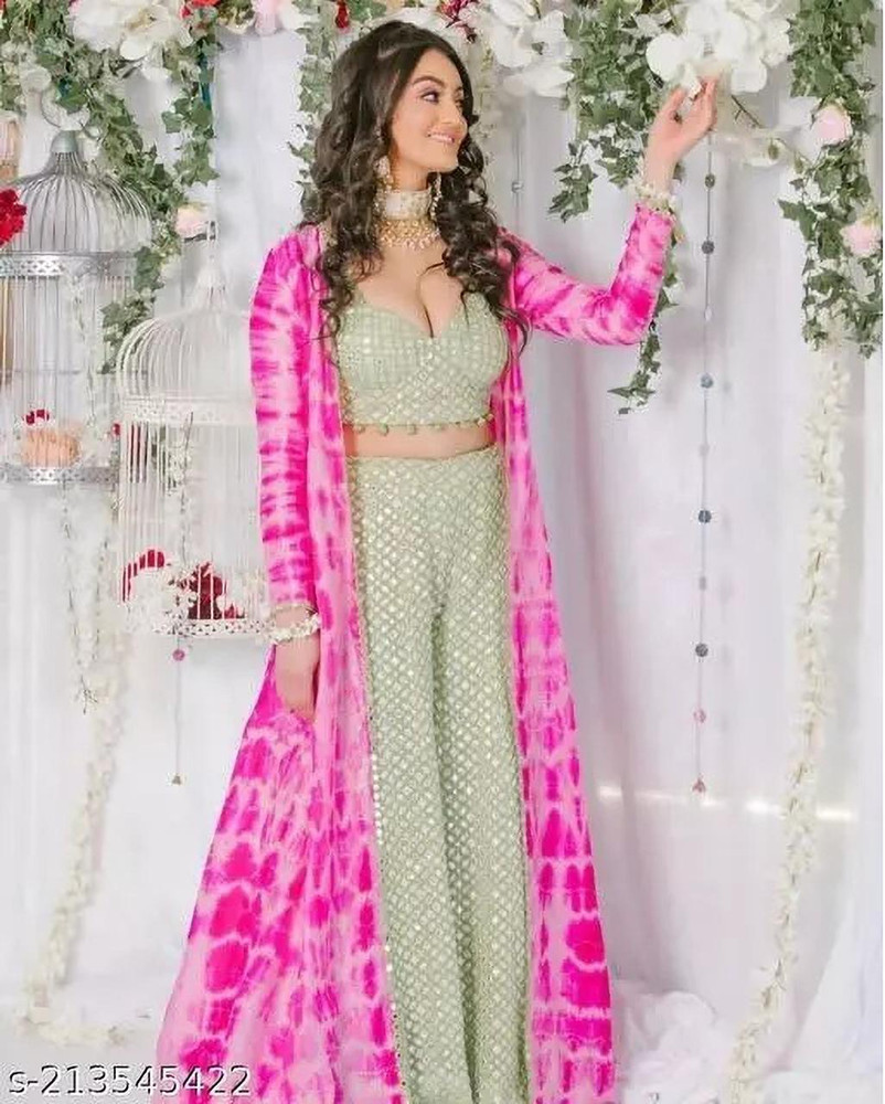 RANG KASUMBAL Women Ethnic Top Palazzo Ethnic Jacket Set Buy