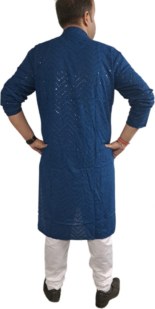 Buy online Royalblue Polyester Blend Kurta Pyjama Set from Clothing for Men  by Hangup for ₹899 at 70% off