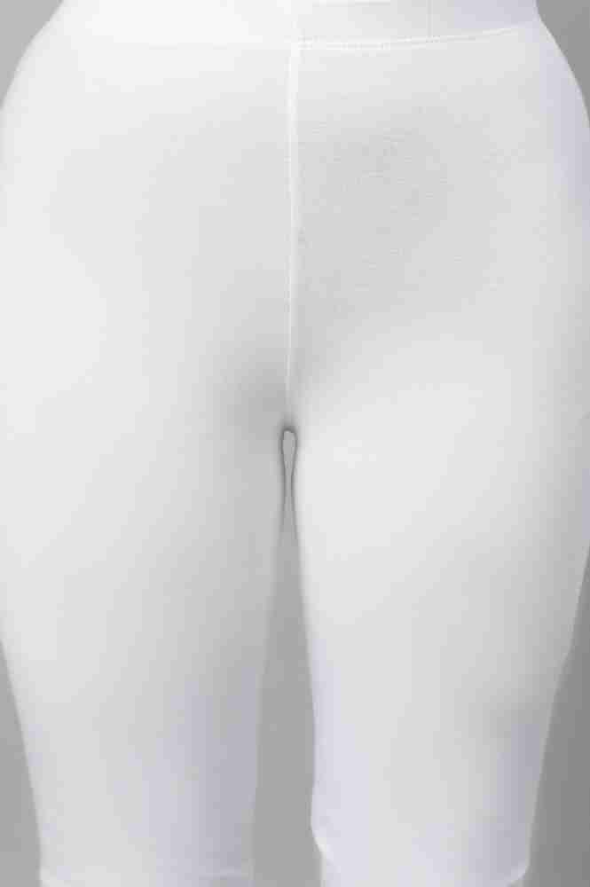 Buy Aurelia White Cotton Lycra Leggings online