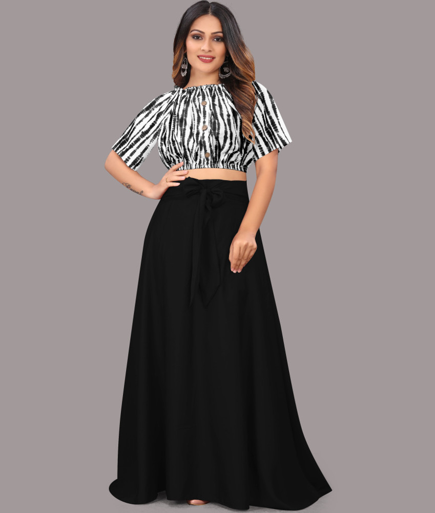 Flipkart long skirt and crop top cheap