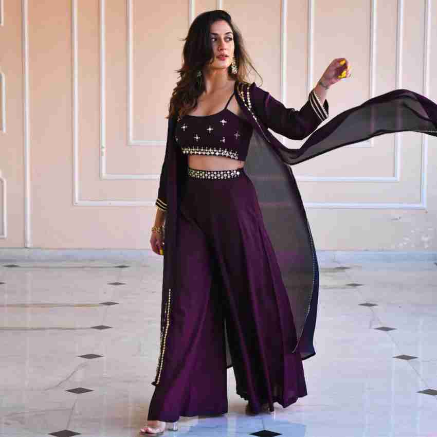 Purple State Women Crop Top Pant Set - Buy Purple State Women Crop Top Pant  Set Online at Best Prices in India