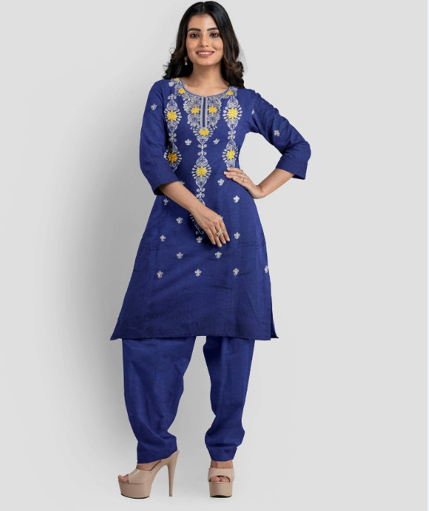 Sunny Handloom Khadi Cotton Embroidered Salwar Suit Material Price