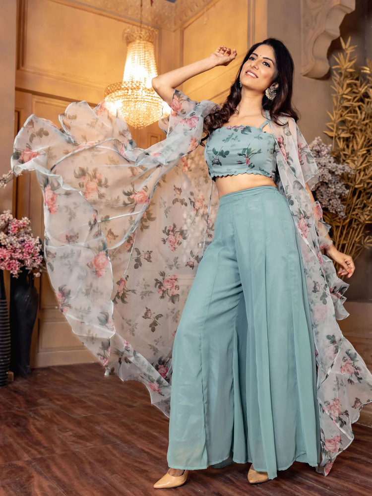 Ethnic crop hotsell top with palazzo