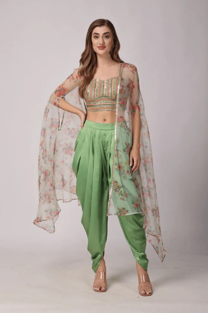 Crop top with dhoti pants online best sale