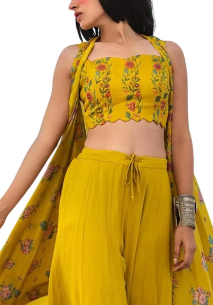 VaIdehi Women Crop Top Palazzo Set - Buy VaIdehi Women Crop Top