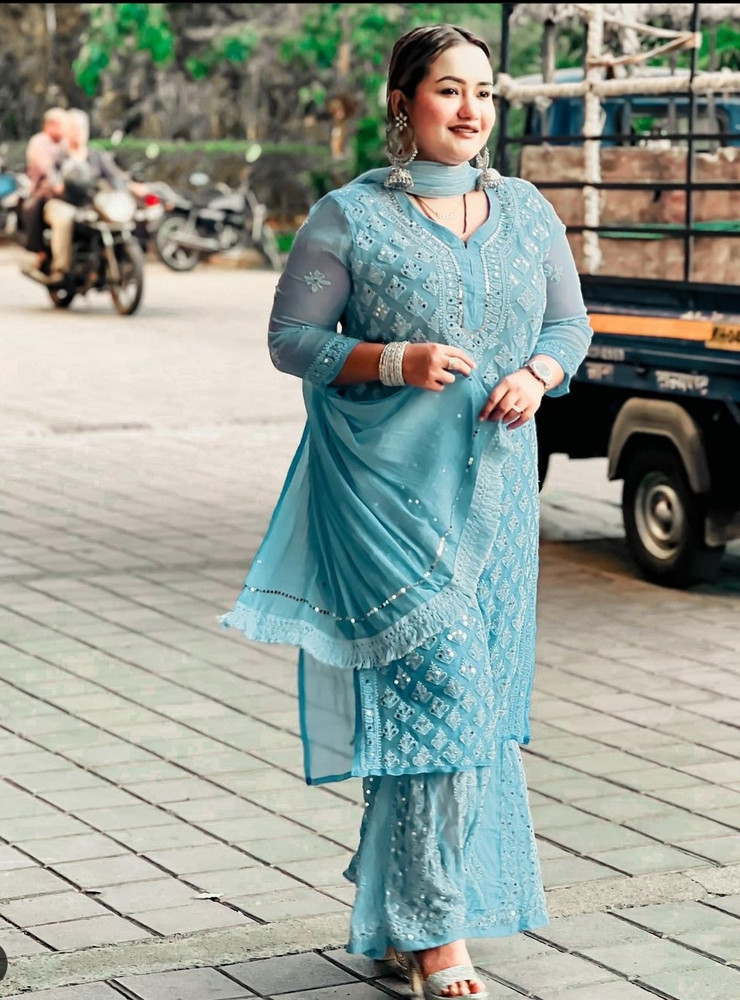Chikankari by fs fashion Women Kurta Sharara Set Buy Chikankari