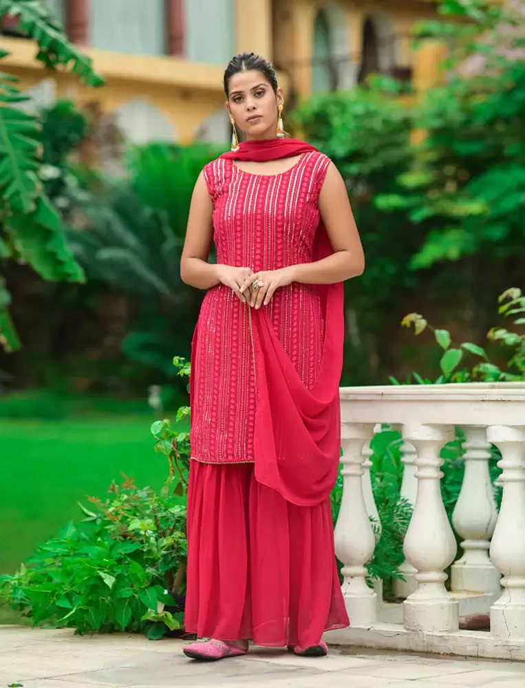 FIXTA Women Kurta Sharara Dupatta Set Buy FIXTA Women Kurta