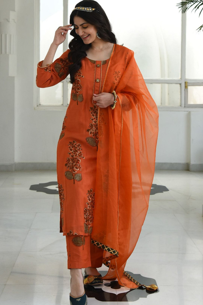 Flipkart orange kurti discount