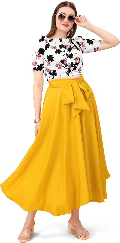 Crop top with on sale long skirt flipkart