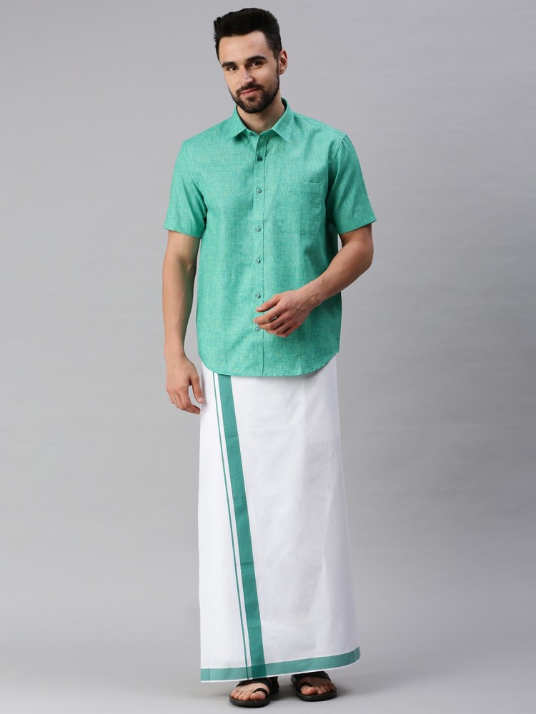 Buy Ramraj Cotton Mens Wedding Set White Regular Dhoti, Shirt & Towel  Online at Best Price