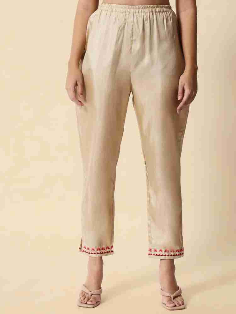 VredeVogel Women Kurta and Trousers Pant Set Cotton Silk Blend