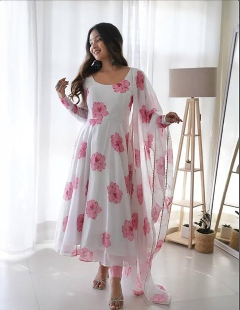 VP Creation Women Gown Dupatta Set Buy VP Creation Women Gown