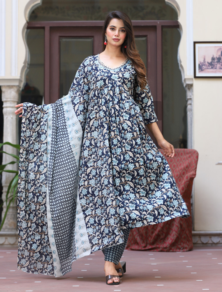 JD FINISHING Women Anarkali Pant Dupatta Set Buy JD FINISHING