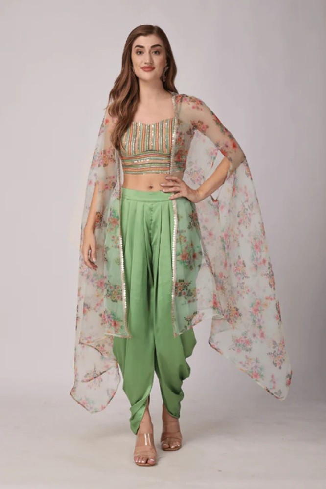 Crop top with 2024 dhoti pants online