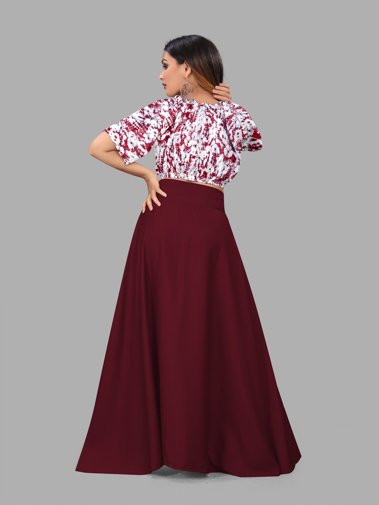 Crop top and long skirt flipkart 2025